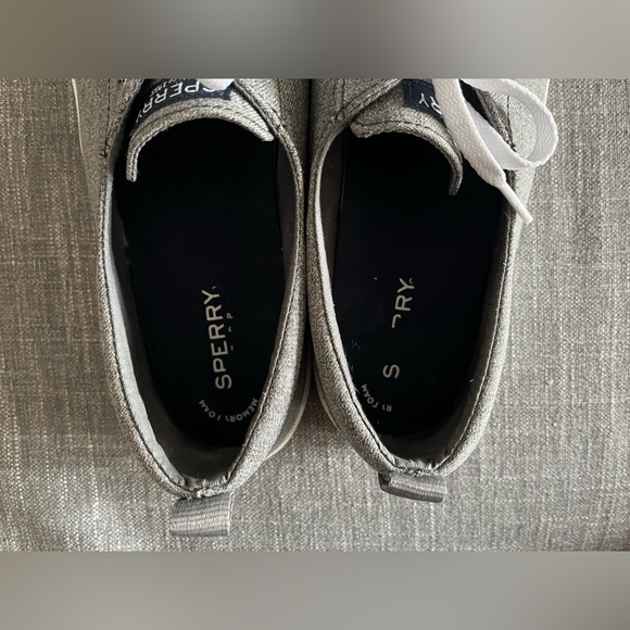 Sperry Crest Dark Gray Charcoal Sparkle Vibe Sneaker Womens 12 Y2K RARE - Picture 7 of 9